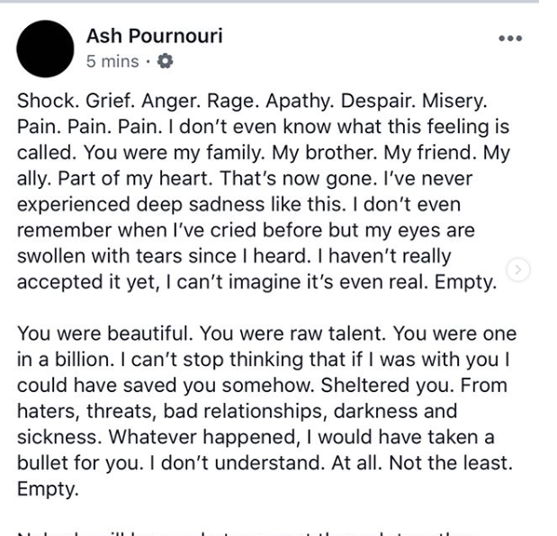 Ash Pounouris Message nach Aviciis Tod