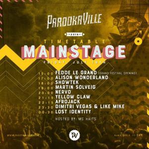 Parookaville 2019 Timetable Freitag Mainstage